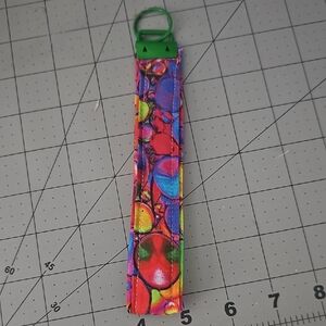 Colorful Bubble Print Wristlet Key Fob